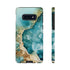 Aquamarine inspired Geode in Watercolor - Impact Resistant Phone Case Samsung Galaxy S10E Glossy